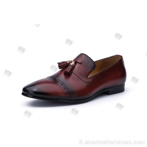 Nouvelle mode hommes robe en cuir chaussures parti mocassins